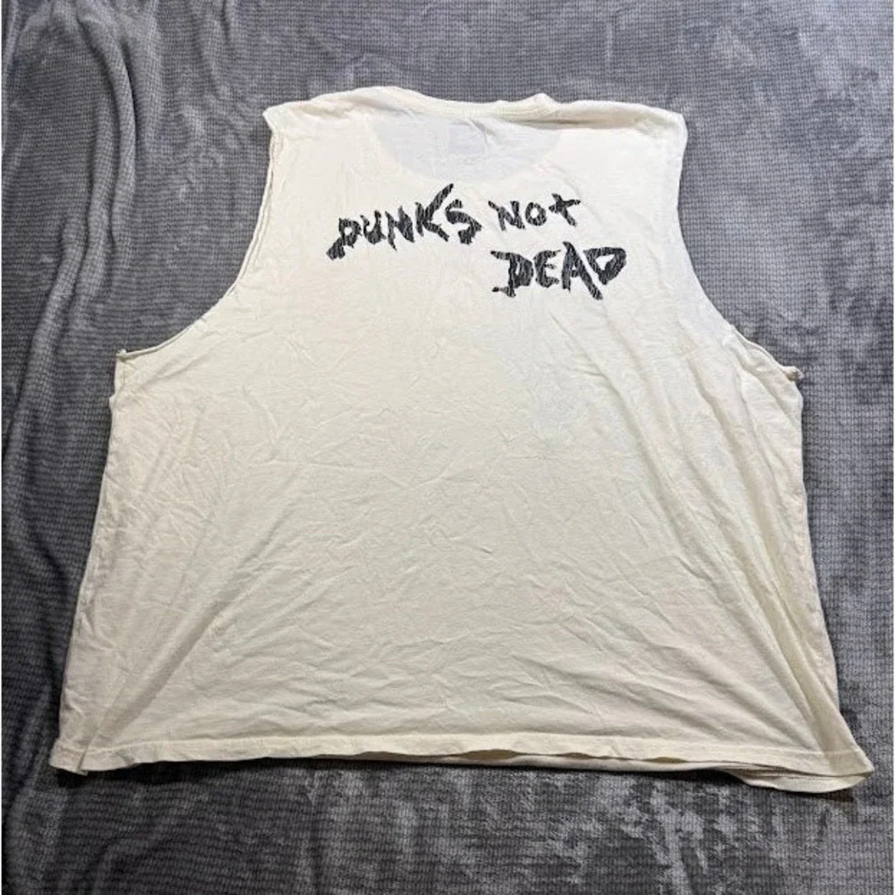 Ed Hardy Mens XXL Punks Not Dead Skull Mohawk Muscle Tank Top EHBAO1000-2 Cream